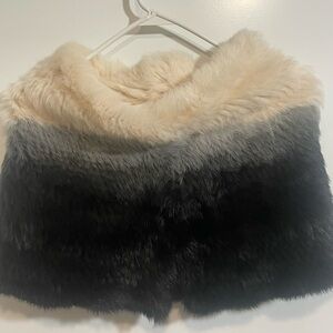 Vintage Fur Ombre Black Shawl